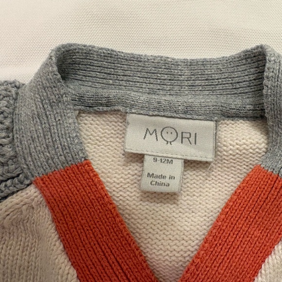 MORI Knit cardigan and pants Set with Orange Accents baby boy 9-12m, EUC - Picture 5 of 15